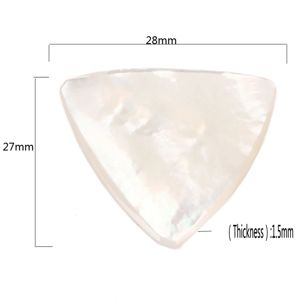 

White Abalone Guitar Plectrums 28X27X1.5Mm Natural Shell Smooth Ultra-Thin Finger Picks For Acoustic Electric Guitar Bass