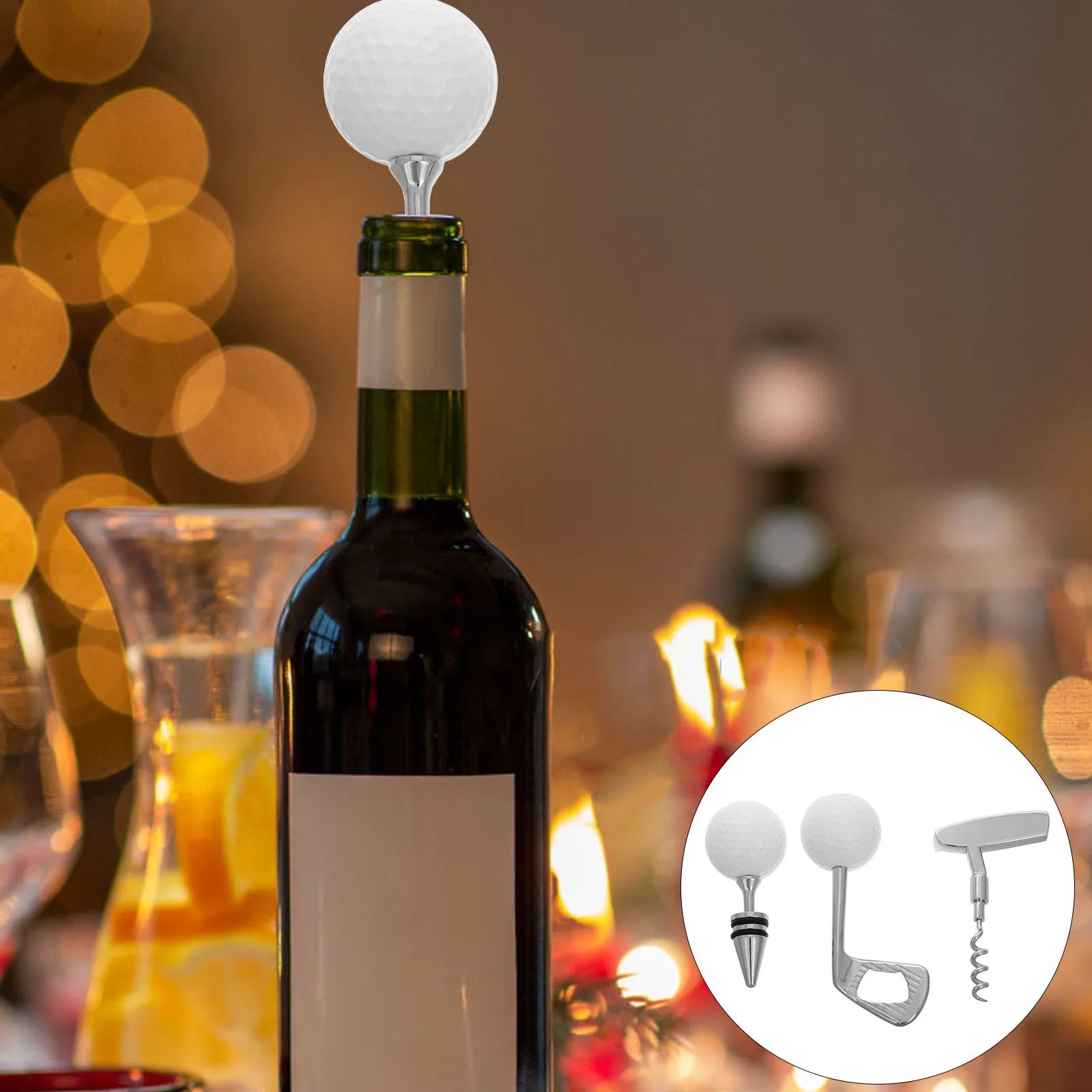 

1 комплект, открывалка для бутылок вина для гольфа, штопор, портативная герметичная открывалка для бутылок пива, креативный инструмент для бара, кухни, пикника, вечеринки