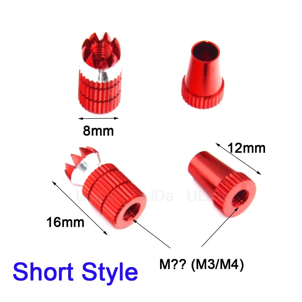 2 pz alluminio RC Rocker Head M3 3mm M4 trasmettitore Gimbal Sticks Ends per JR Futaba / FrSky / DX6i DX7S DX8 DX9 Taranis