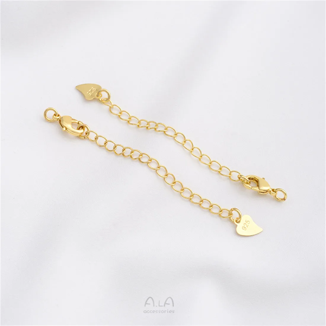 สายโซ่ทองแท้18K ประดับสร้อยคอ DIY สร้อยข้อมือลายดอกพีชหัวใจแบบหยดน้ำ B788