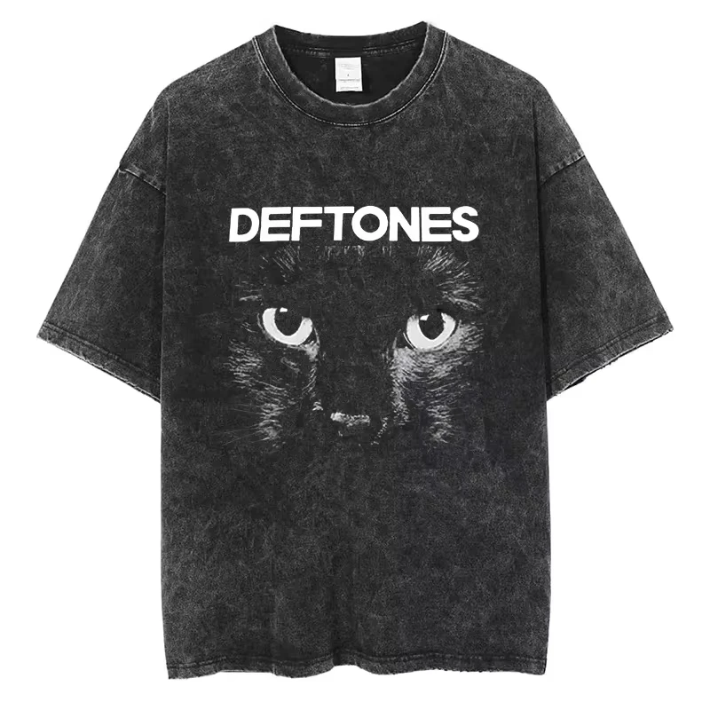 

Хип-хоп Deftones Мужчины Женщины Летняя стираная футболка Винтажный принт Хлопковая футболка Модный дизайн Футболка Уличная одежда Унисекс Трендовый топ