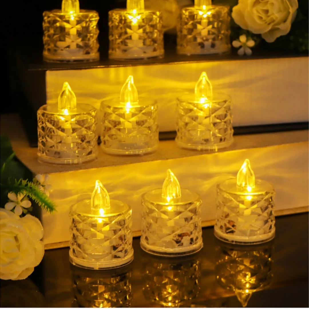 6/12Pcs Flameless LED Candle Light Halloween Wedding Christmas Decoration Creative Candle Light Wishing LED Tea Lamp Warm White