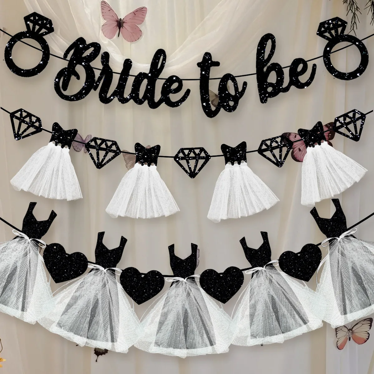 Nouveau produit d'été : Ensemble de bannières « Future Mariée » avec bannière « Love » pour la décoration de fête sur le thème du mariage et les cadeaux de fête nuptiale