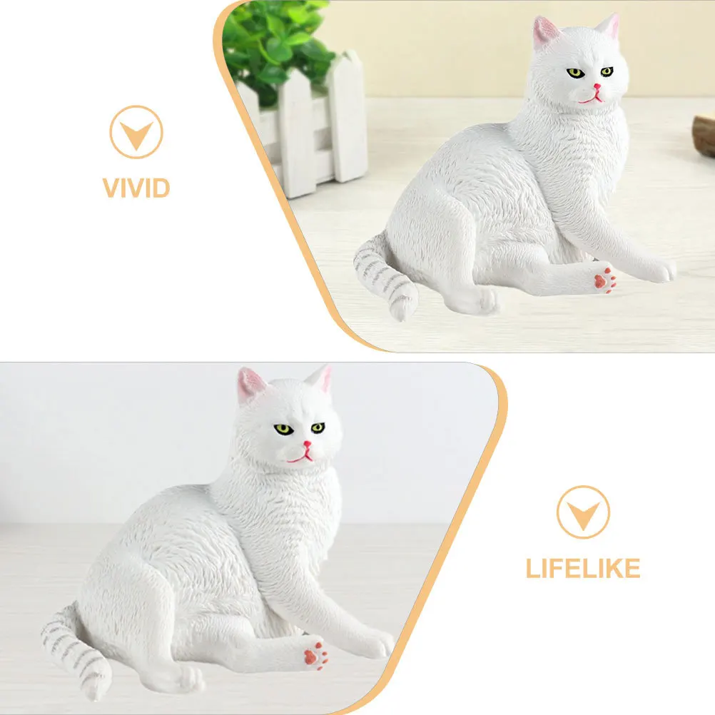 

Small White Cat Statue Weather Resistant Plastic Garden Cat Outdoor Decor for Yard Lawn Holiday Season Gift Kitten Statue Decor