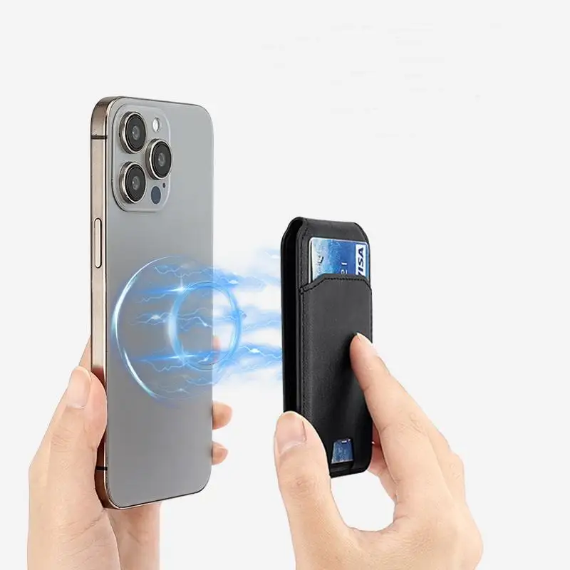 8. MagSafe lederen portemonnee met verstelbare standaard voor Phone16/15/14/13/12-serie, magnetisch