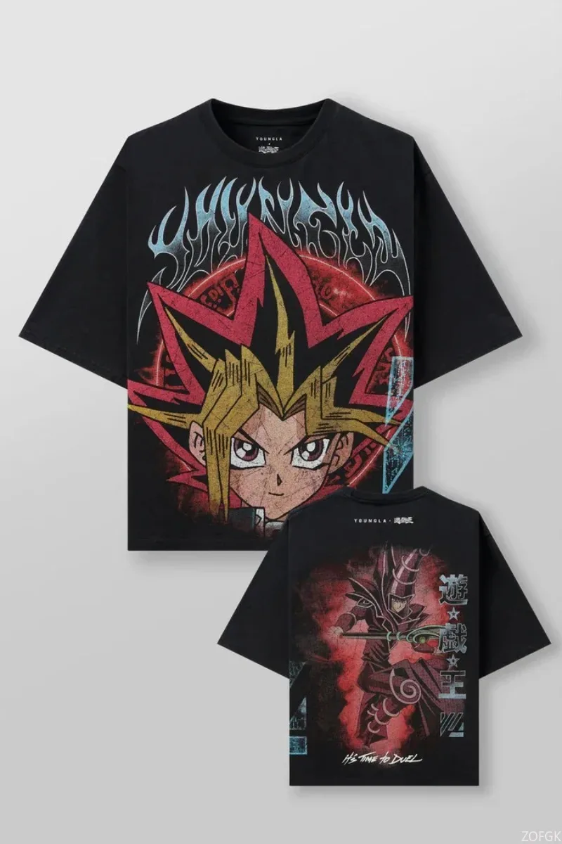 遊戯王 プリント Tシャツ Tシャツ オーバーサイズ トレンディ ゲーム ファン 夏 メンズ ファッション カジュアル
