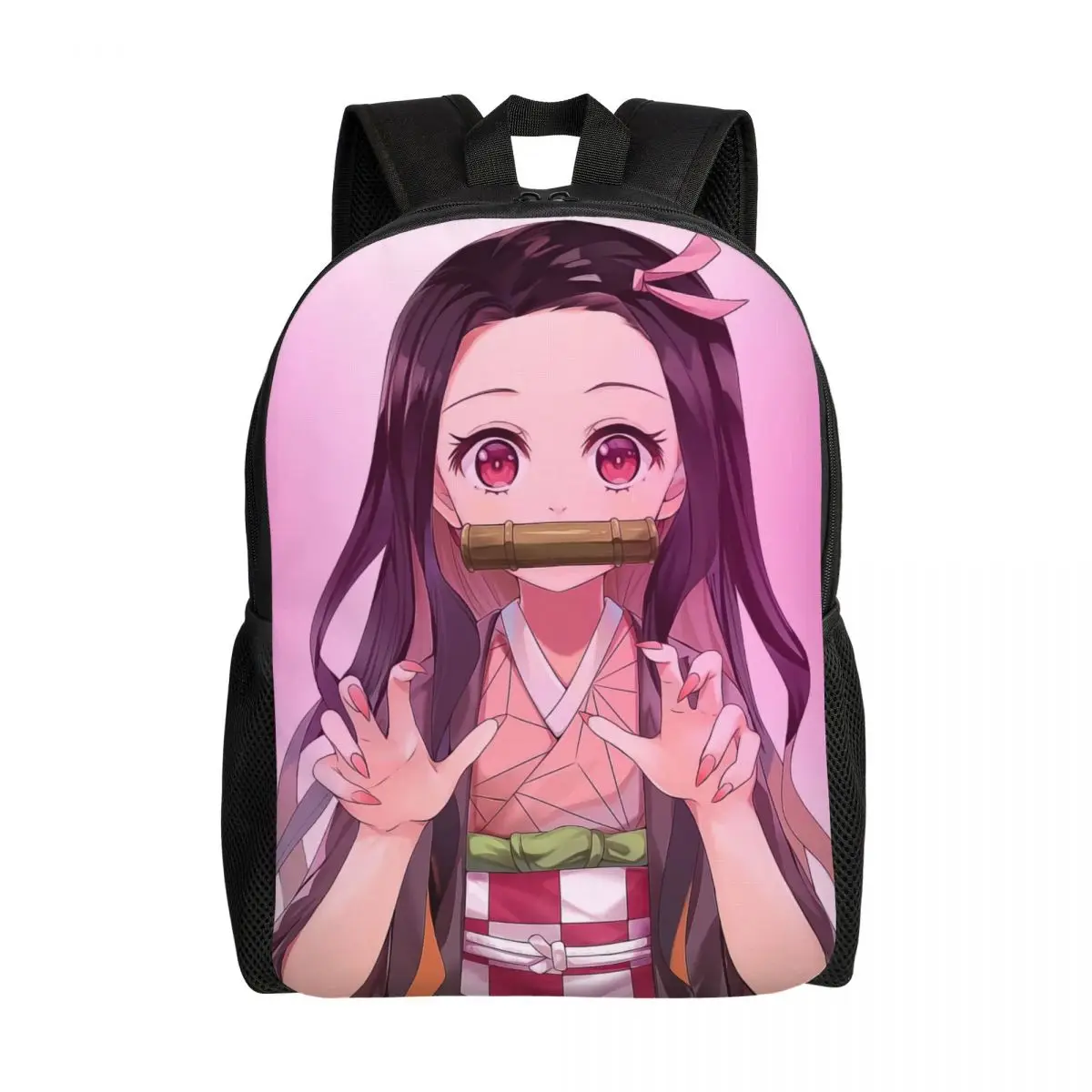 Custom Anime Demon Slayer Laptop Backpack Men Women Basic Bookbag for School College Student Kimetsu No Yaiba Nezuko Bag