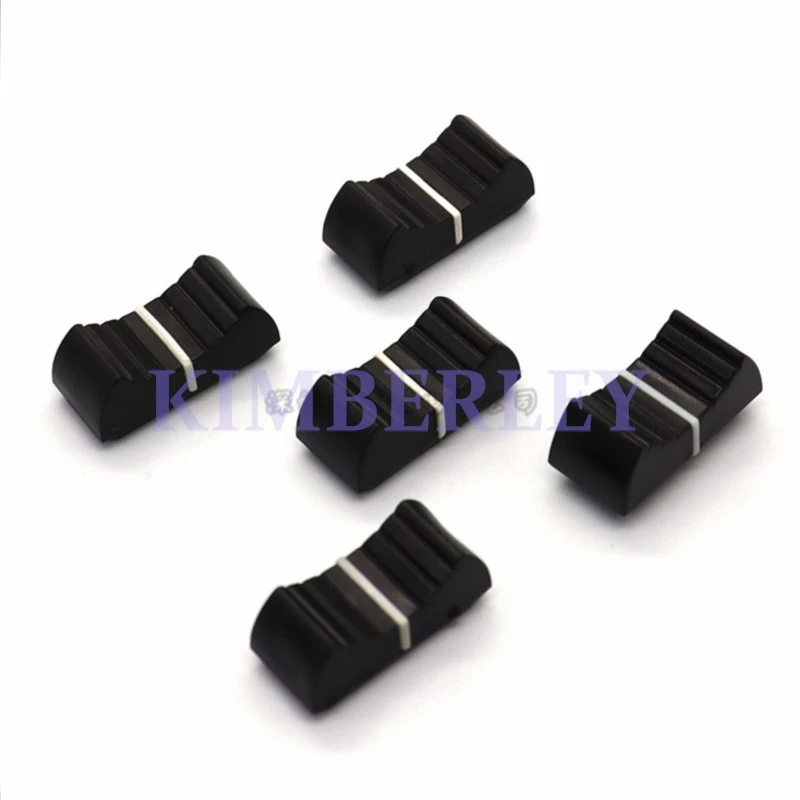 10PCS 24x11x10mm Plastic Mixer Fader Knob Black White Straight Slide Potentiometer Push Key Cap 4mm Hole Volume Switch Caps