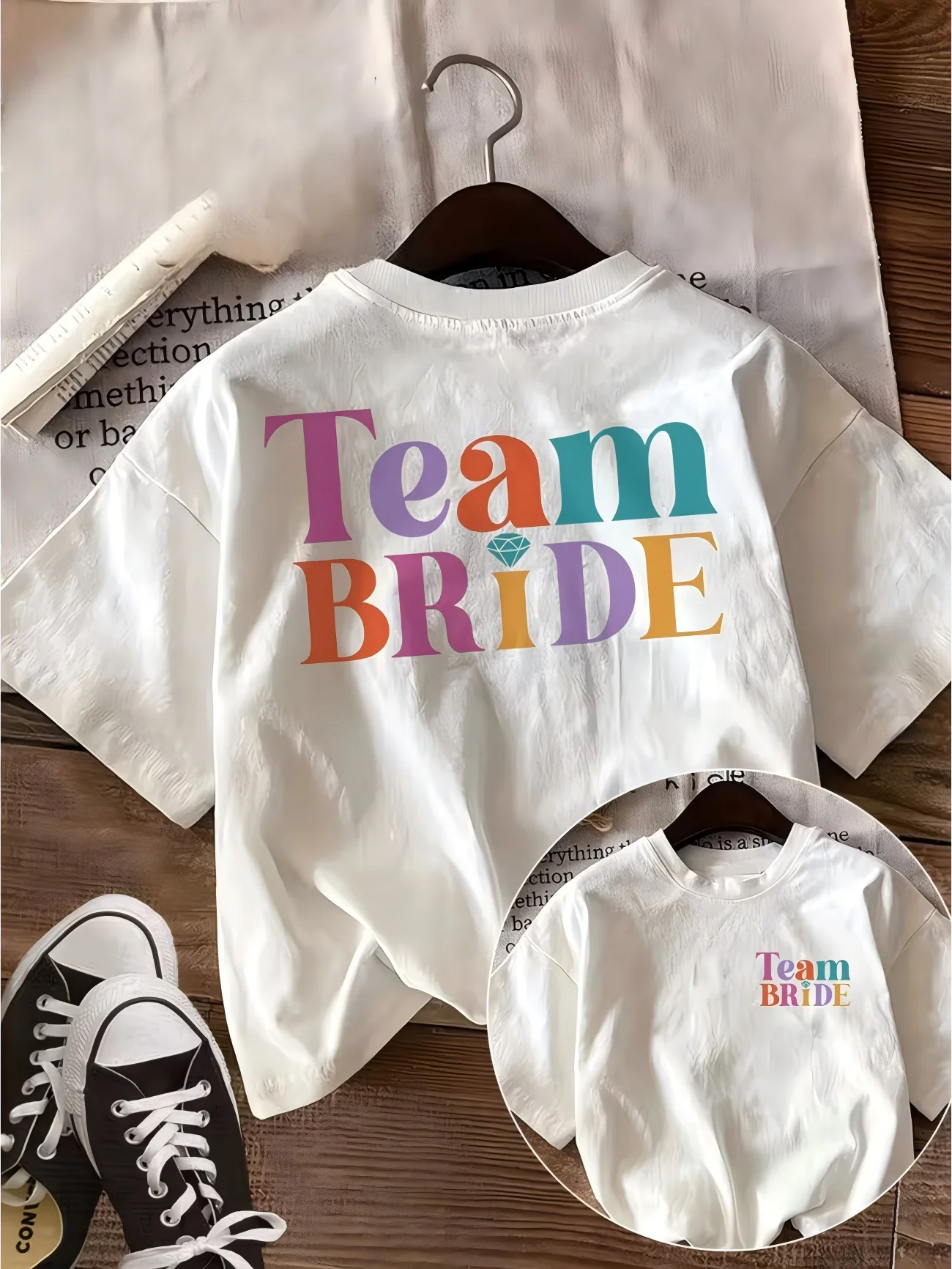 Team Bride T-Shirt Bachelorette Party Supplies Bridesmaid Gift Graphic Tee Summer Short Sleeve Wedding Party Fashion Girl Tops
