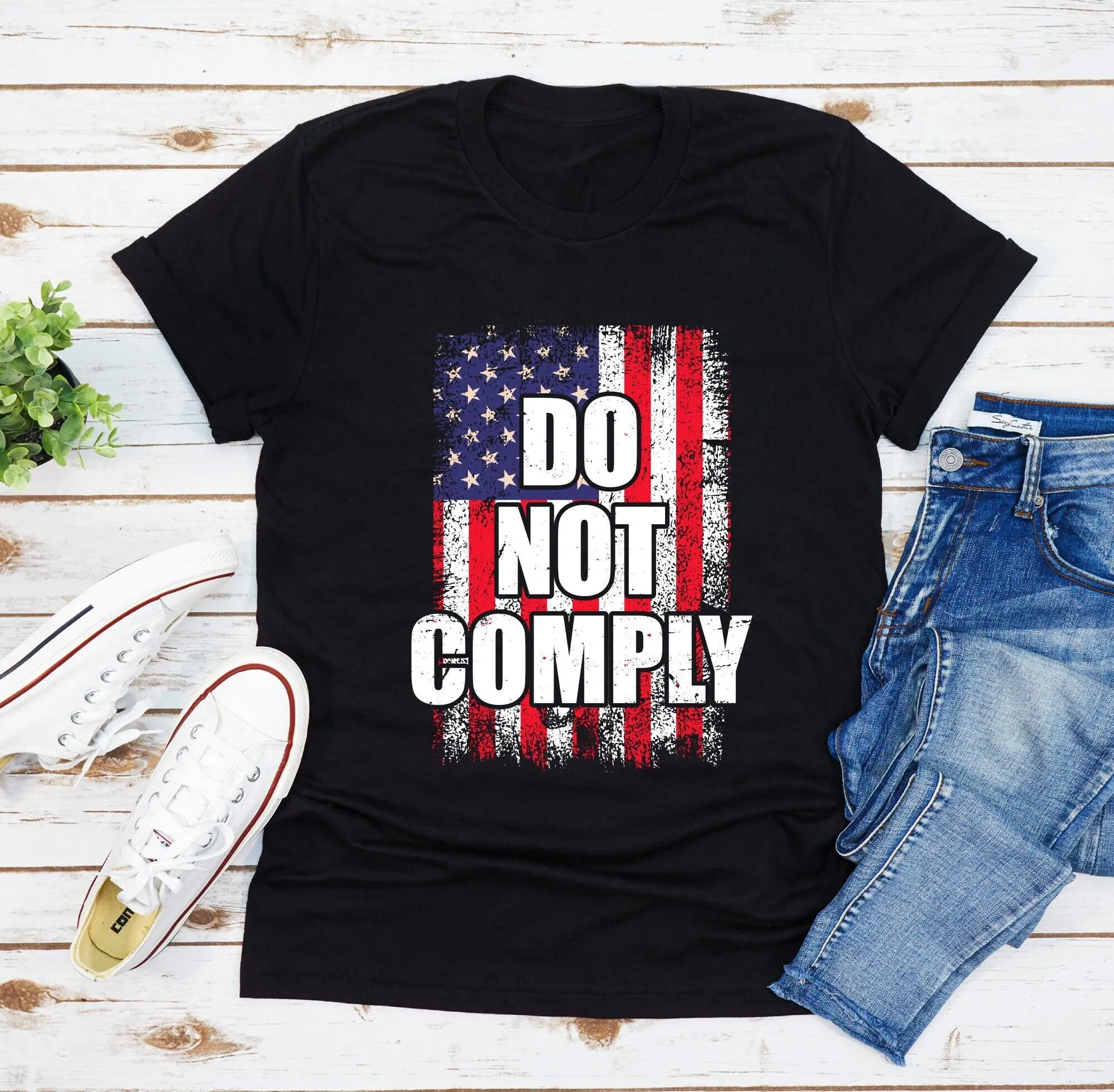 Do Not Comply T Shirt Patriotic Consent Medical Freedom