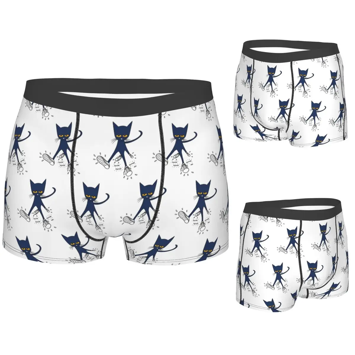 

Boxer Underpants Shorts Pete The Cat 3 Panties Men's Ventilate Underwear for Homme Man Boyfriend Gifts