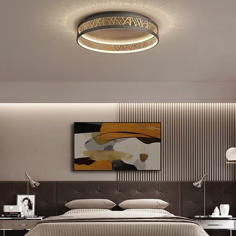 Imagem -02 - Moderno Circular Led Luz de Teto Brilho Ajustável Nordic Calor Ninho Pássaro Quarto Decoração para Casa Luzes Teto Interior