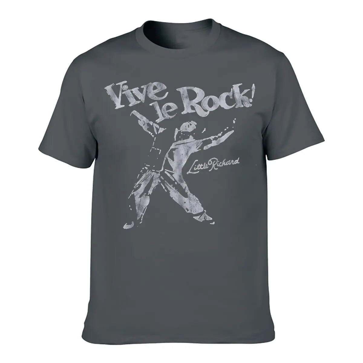 Robot Rave Vive Le Rock Worn by Sid Vicious Black T-Shirt Design for Men Loose Fit Short Sleeve Shirt