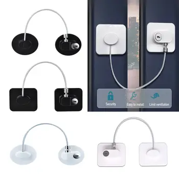 1個兒童安全鎖櫥櫃冰箱門鎖不銹鋼纜繩保護兒童嬰兒家用窗戶鎖強力固定 12 最佳銷售 冰箱鎖 - №3