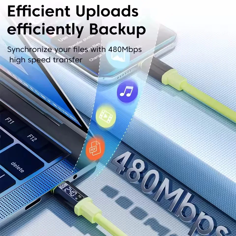 240W Type C Cable PD Fast Charging Phone Charger Data Cord For iPhone 17 Huawei Type C to USB C Quick Charge Wire