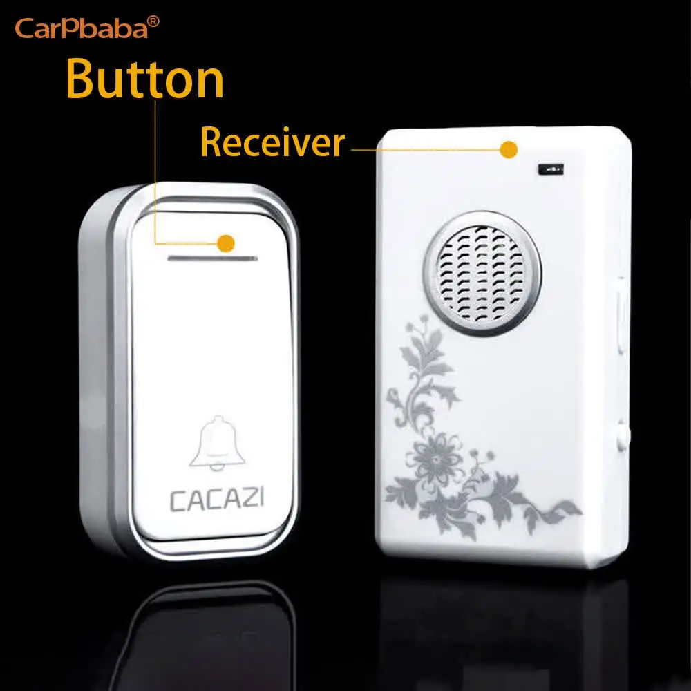V002 Waterproof Wireless Doorbell 1 2 Button 1 2 3 Receiver 300M Remote Intelligent LED Light Home Door Bell Wireless Chime