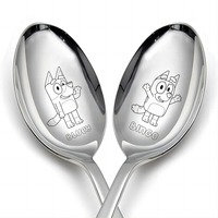 Bluey Cartoon Dogs Spoon Kawaii Bingoes Family Stainless Steel Ladle Home Food for Children Tableware Spoons Birthday Gifts