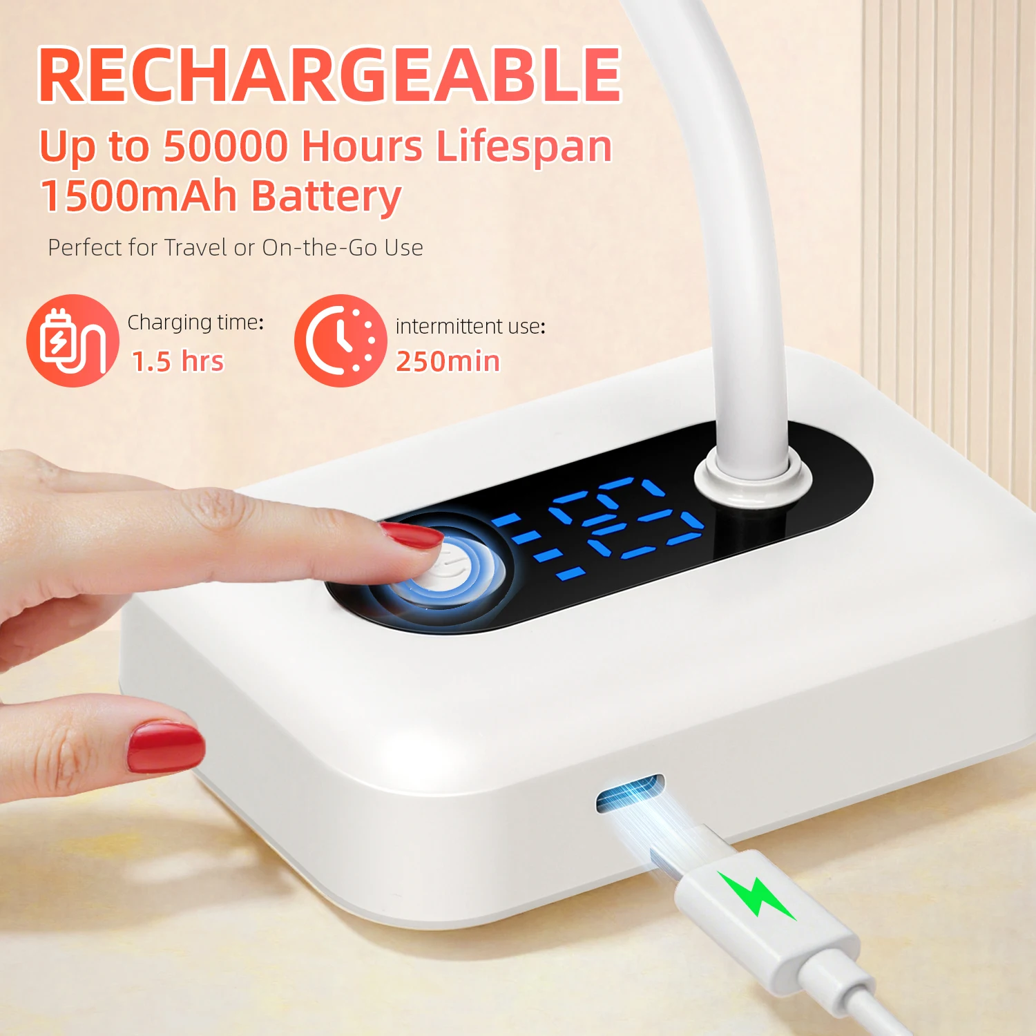 UV Nail Lamp With Auto Sensor Count Down Nail Lamp Fast Curing Light  Rechargeable Mini Dryer For Home Gel Nail Polish Salon