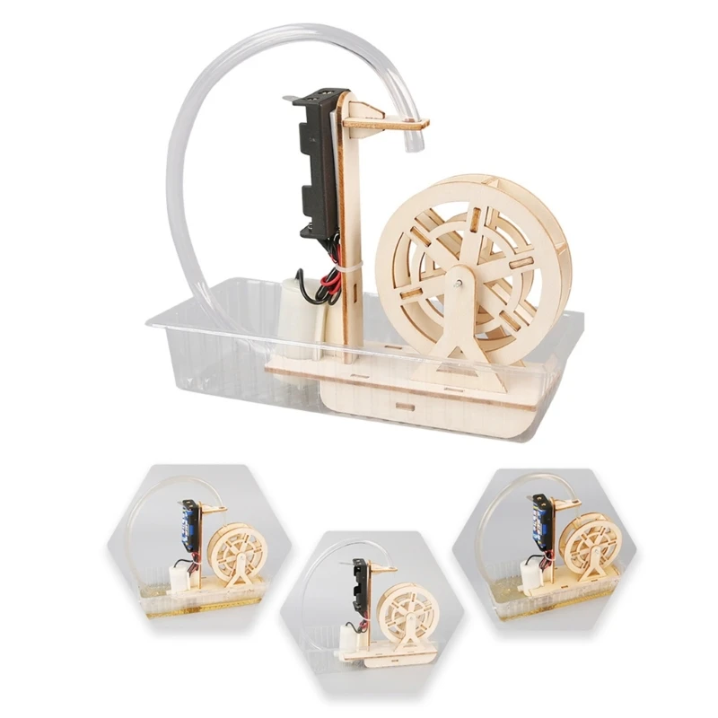  Childrens Educational Toy Wooden Water Wheel Model Building Set For Kids Hands On Learning and School Science Activities