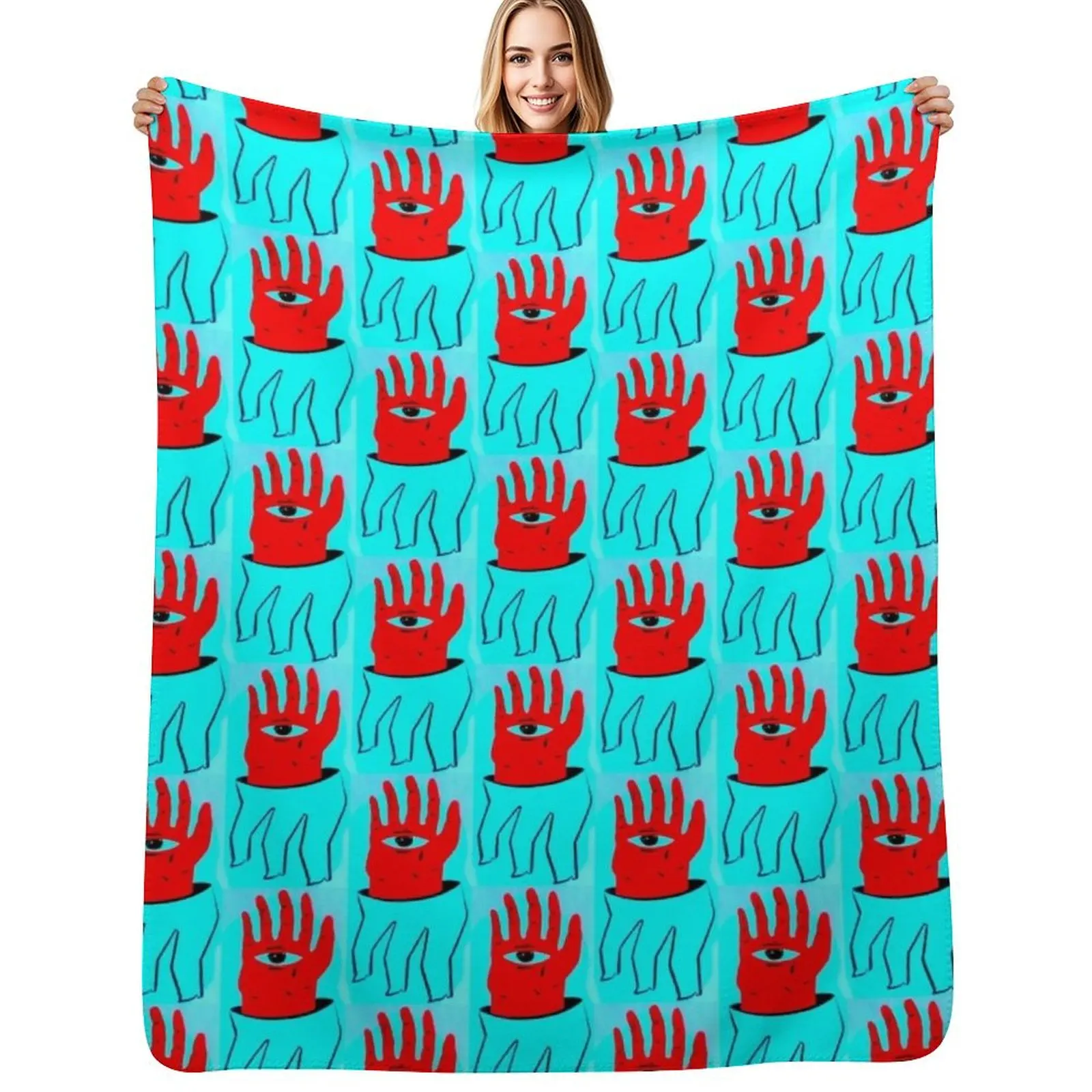 

Seeing Eye Hand Throw Blanket Soft Warm Blanket Gift for Grandparents