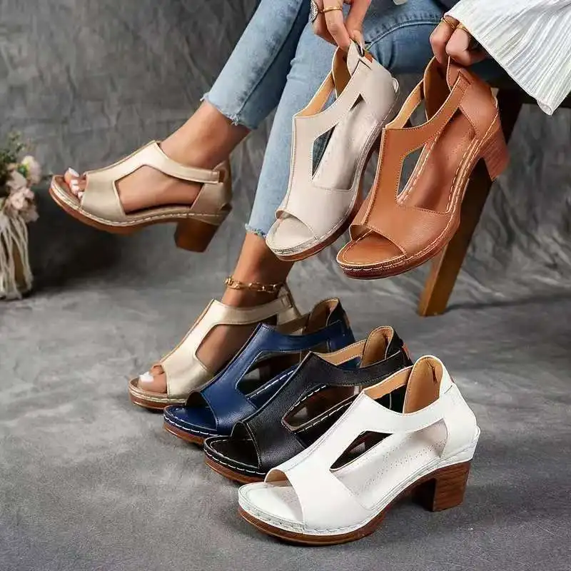 

Ladies' High-heeled Sandals Fashion Anti Slip Platforms Sandals Casual Shoes for Women Summer Breathable High Heels Women Shoes