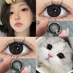 DUOXIU  2pcs Myopic Contact Lenses Color Contact Lenses Contact Lenses With Diopter Natural Grey Black Brown Lens High Quality