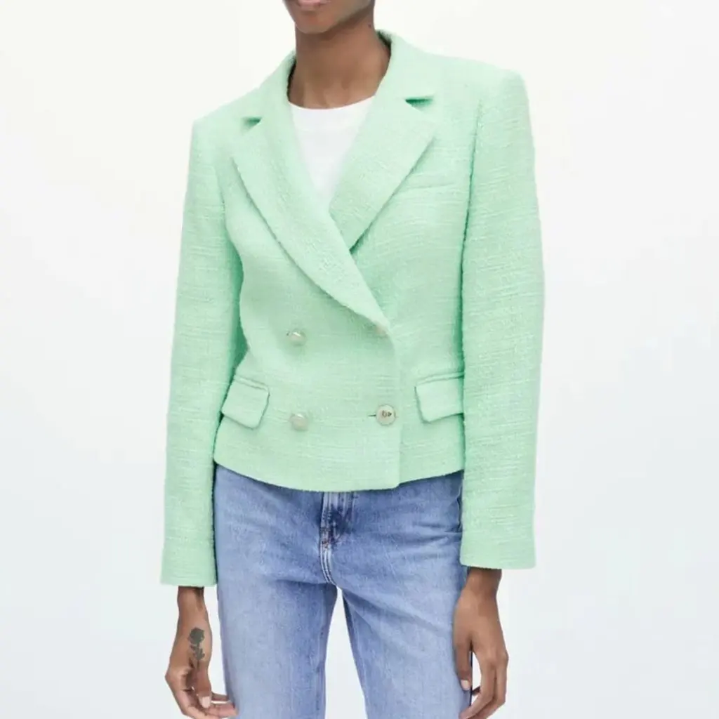 

Women's Fashion Texture Short Suit Jacket Skirt Pants Set European American Style Temperament New