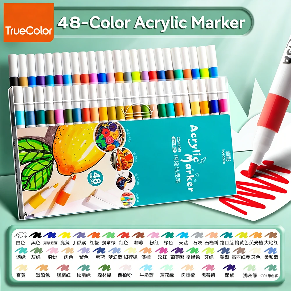 أقلام تحديد أكريليك فرش ألوان غير شفافة وقابلة للتكديس أقلام ألوان مائية خاصة على شكل عمود مثلث لطلاء الأطفال #4