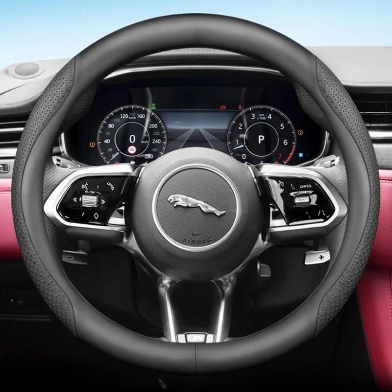 Leather Car Steering Wheel Cover for Jaguar X F S Type XF 250 260 XE XFR E F I Face Xj X350 X351 Xjl Accessories view 5