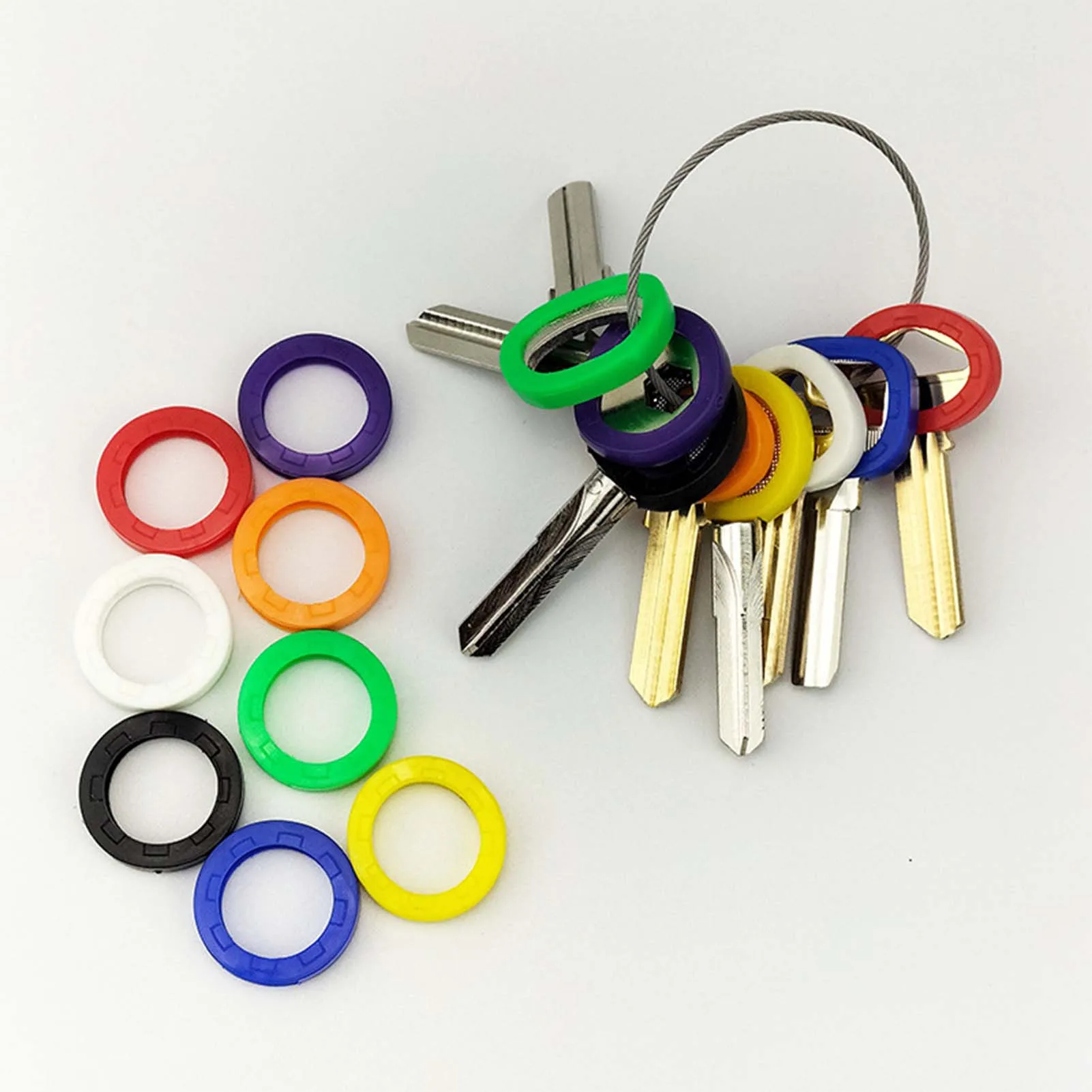5pcs Key Caps Covers Rings Keys Identifiers Covers Coding Tags Marker for Identifying Different Keys