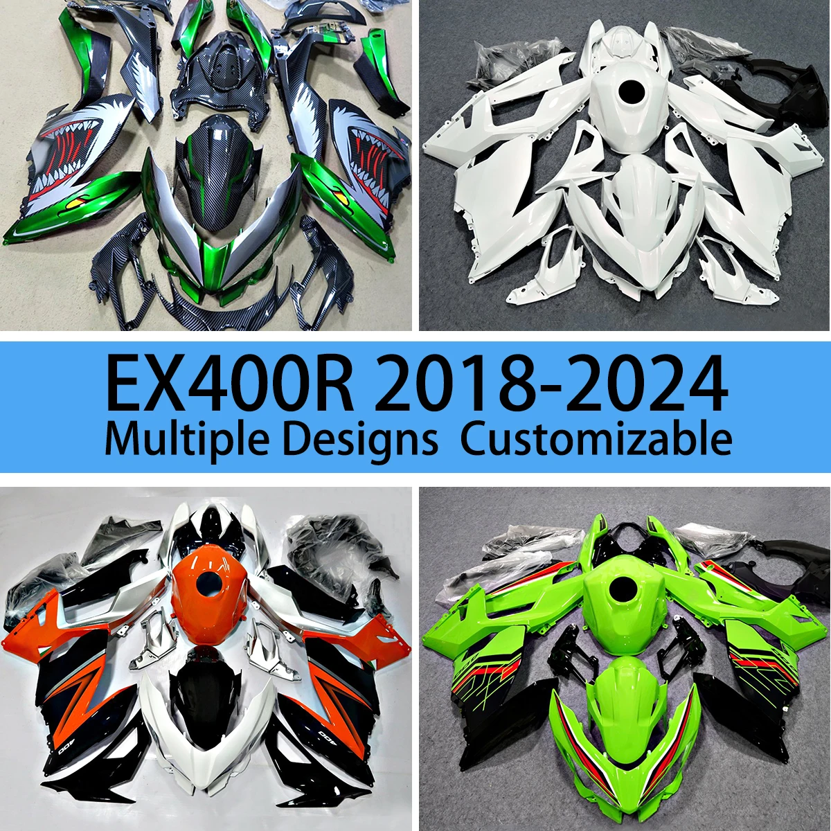 Motorcycle Bodywork Fairings NINJA 400 2018 2019 2020 2021 2022 2023 2024 Complete Body Set Fairing Kit for KAWASAKI EX400R