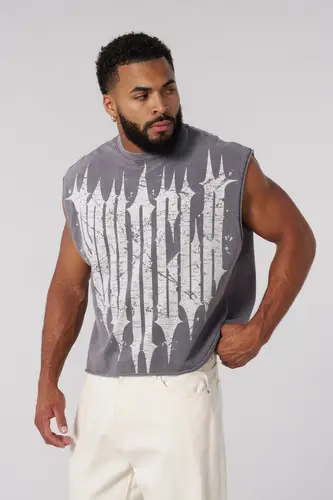 Imagen 1 del producto Novedad de verano, top sin mangas de gran tamaño para hombre, pantalones cortos deportivos de algodón para Fitness, pantalones para correr, gimnasio, chaleco de entrenamiento para correr