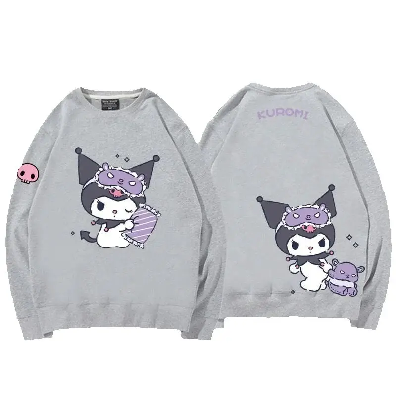 

Модный свитшот Sanrio с Куроми, осень 2026, новинка, свободный пуловер для девочек, теплый, для повседневной носки, парный образ, праздничный подарок, хит продаж