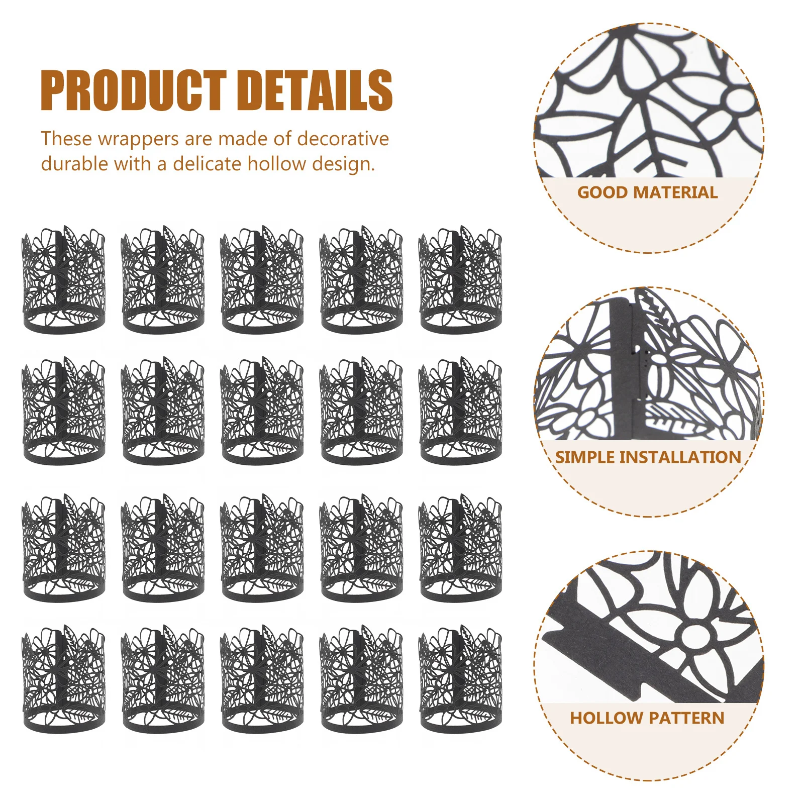 

50Pcs LED Tea Light Wraps Hollow Decorative Covers Decor for Wedding Birthday Party Celebration Paper Light Cover