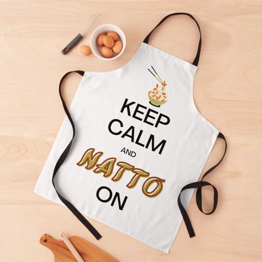 Keep Calm and Natto On with Bowl and Chopsticks Apron apron women