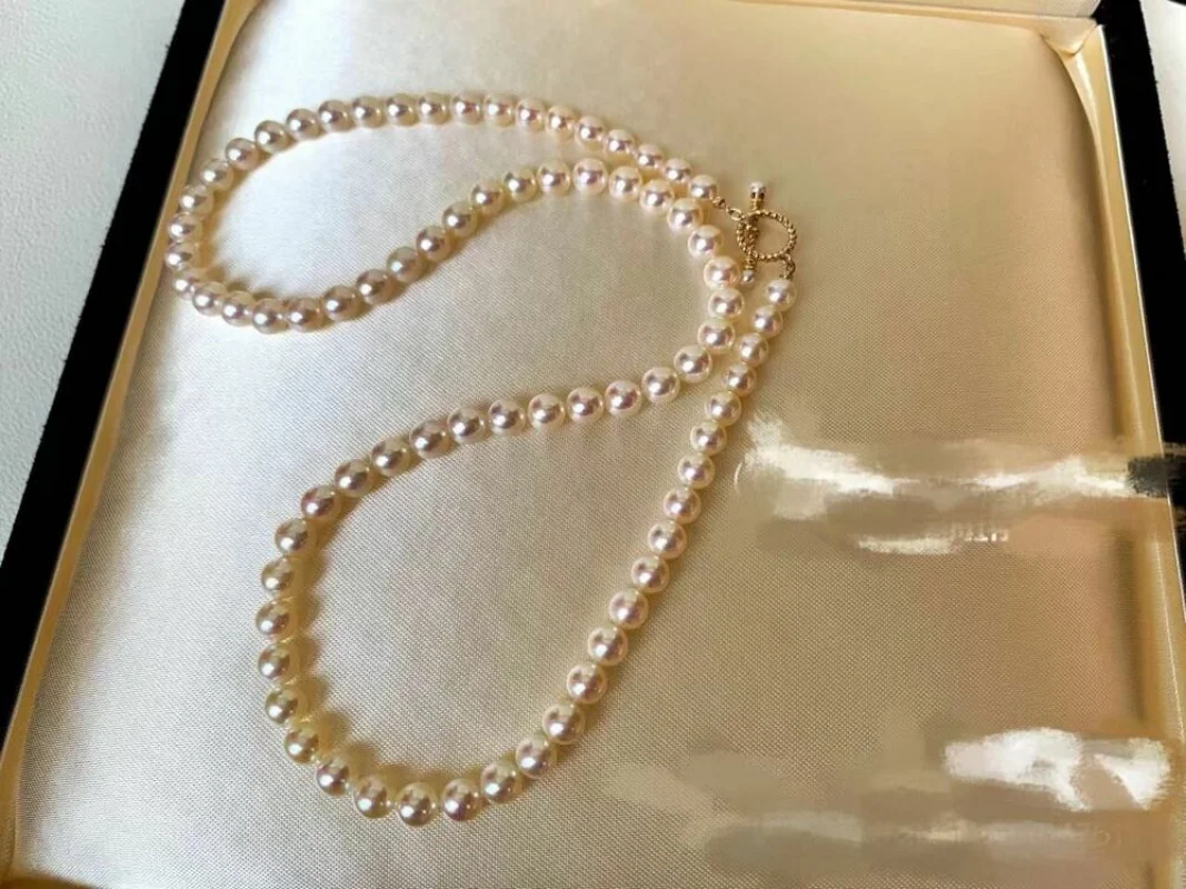 

gorgeous 8-9mm south sea round white pearl necklace 18inch 925s jewelry chain 925 sterling silver pearl necklace