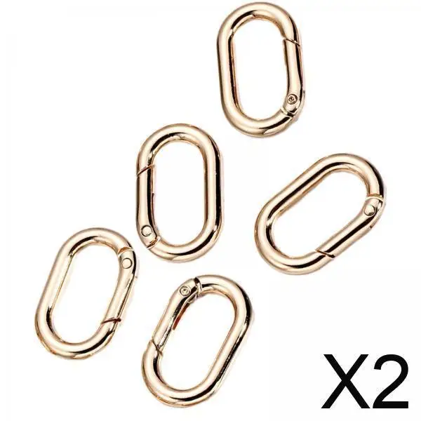 

2x 5-Pack Oval Spring Carabiners for Bag And Gear Organization