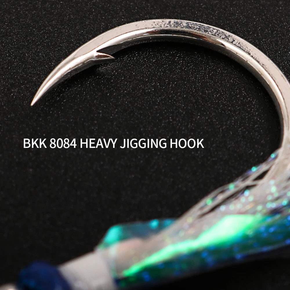 JIGGINGPRO 3PCS/bag 5/0 7/0 9/0 11/0 Heavy Duty Jigging Hook Metal Jig Single Assist Hook Saltwater Fishing Hooks
