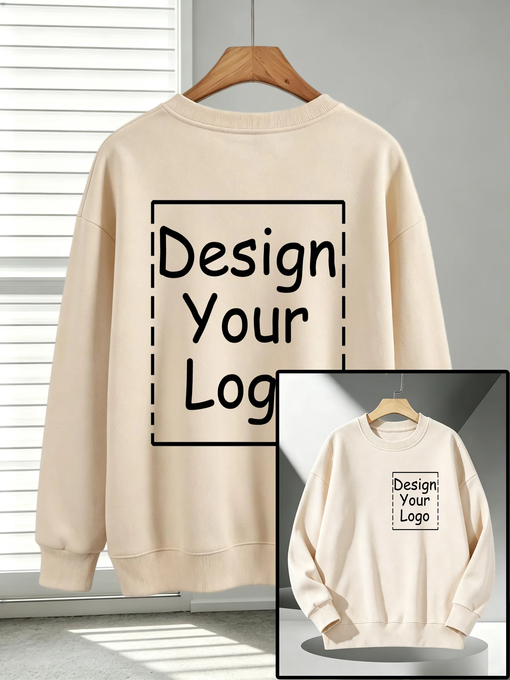 Herren-Freizeit-Sportpullover, personalisierbar, mit individuellem Aufdruck, Sweatshirts, Herbst-Fleece, O-Ausschnitt, Streetwear, Team-All-Match-Kleidung – Detail 15