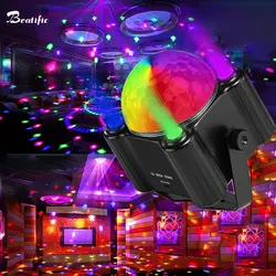 Boule de Chang magique rotative, lumière stroboscopique LED Par, lumière UV noire, boîte de nuit, jeu de karaoké, activé par la voix, lumières de scène, fête, 3 en 1