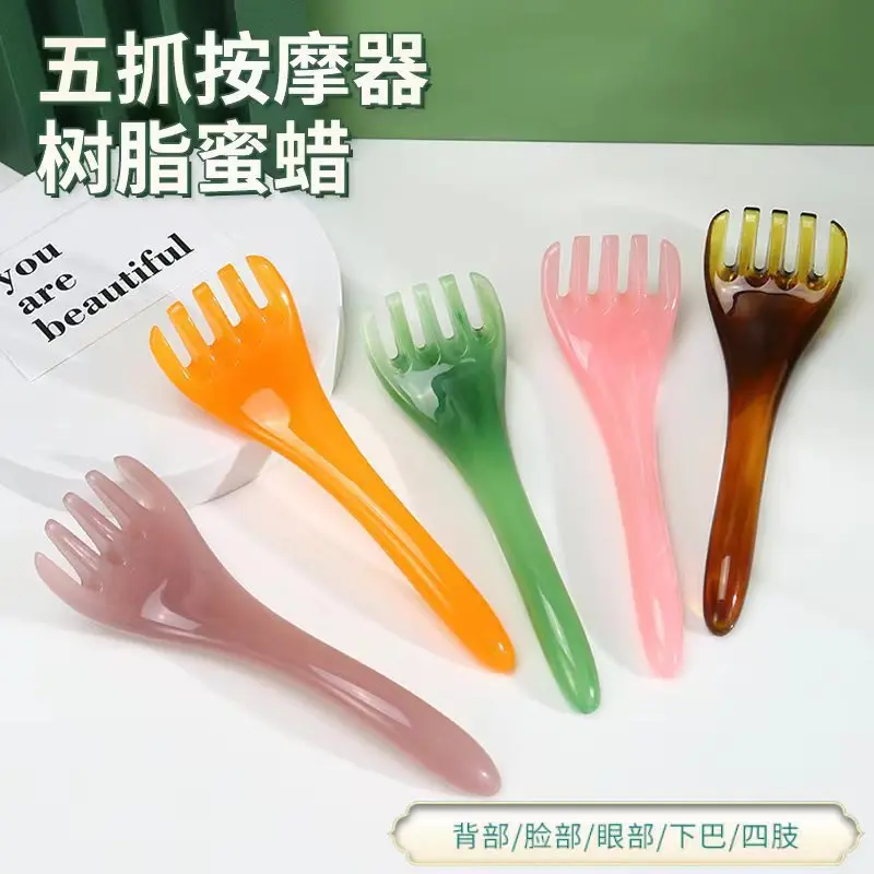 Factory Wholesale Five-Claw Head Massager Scalp Acupuncture Pull Tendons Stick Wholesale Factory Direct Supply Large Resin Beesw