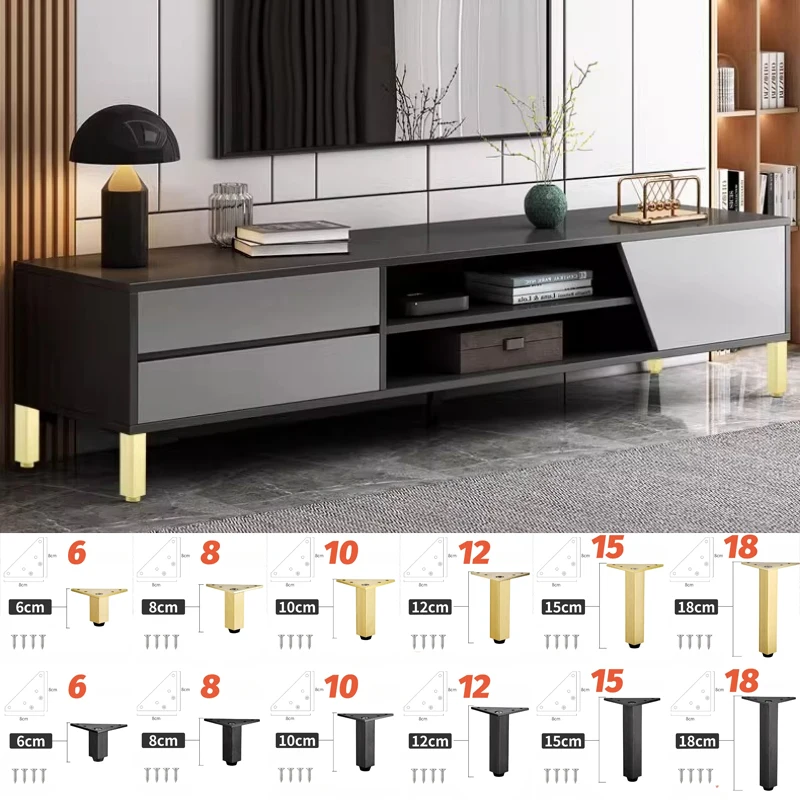 4PCS Adjustable Furniture Legs Metal Supporting Foot for Coffee Table Cabinet Chair Sofa Bed Furniture Hardware Feet Accessories