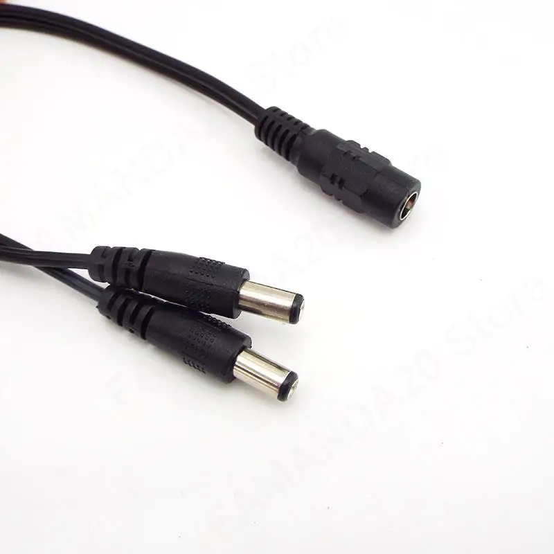 DC 1 Male to 2 Female 2 Male 2 Way Power Adapter Cable 5.5x2.1mm Splitter Connector Plug Extension for CCTV LED Strip Light M20