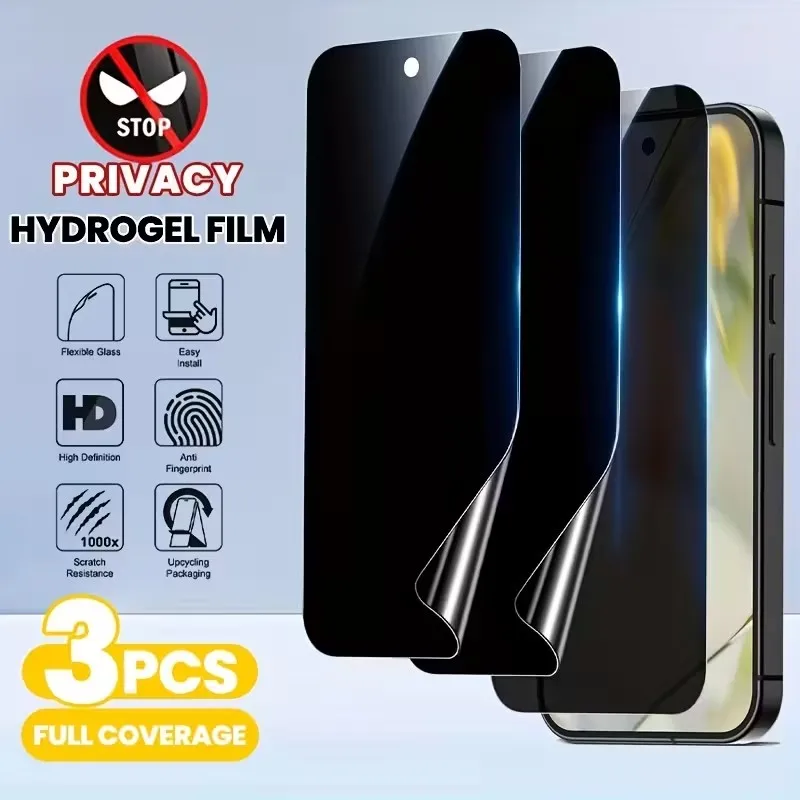 3 Stück Privatsphäre Hydrogel für Google Pixel 9 9a 10 Pro XL für 9Pro 10Pro Anti Spy Displayschutzfolie