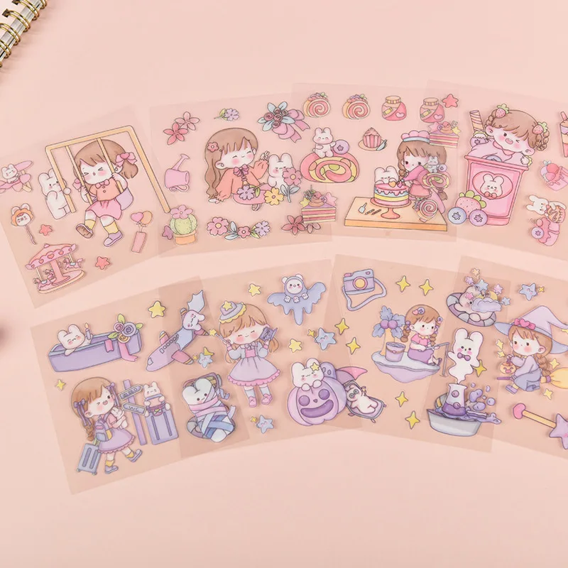 20Pcs Sticker Set Cartoon Meisje Huisdier Decoratieve Stickers Kawaii Stickers Custom Stickers