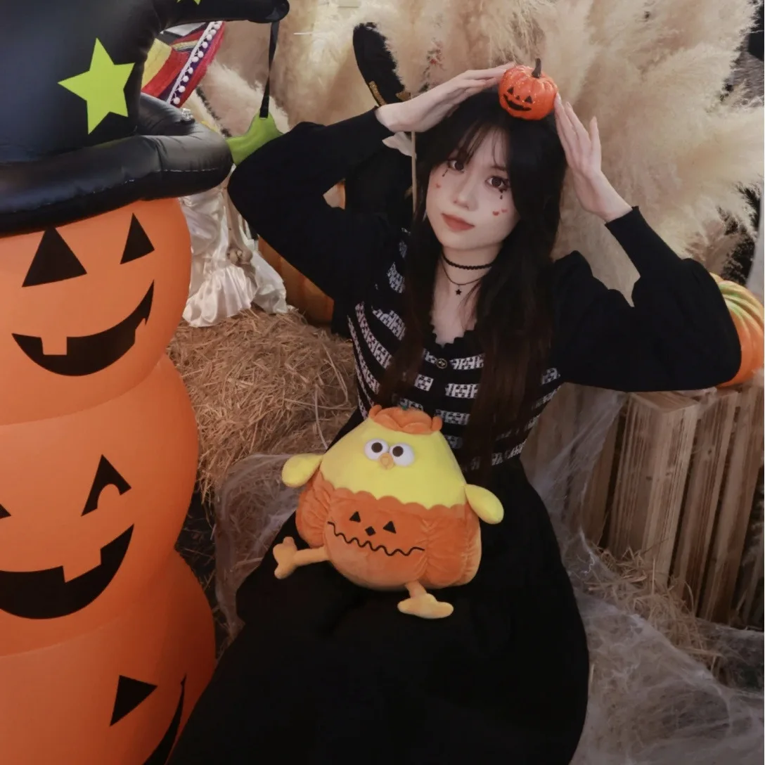 Halloween Skelet Kip Cartoon Pompoen Kip Kussen Zacht Knuffel Cadeau Kuiken Pop Sofa Kussen Home Decor Kinderen Geschenken