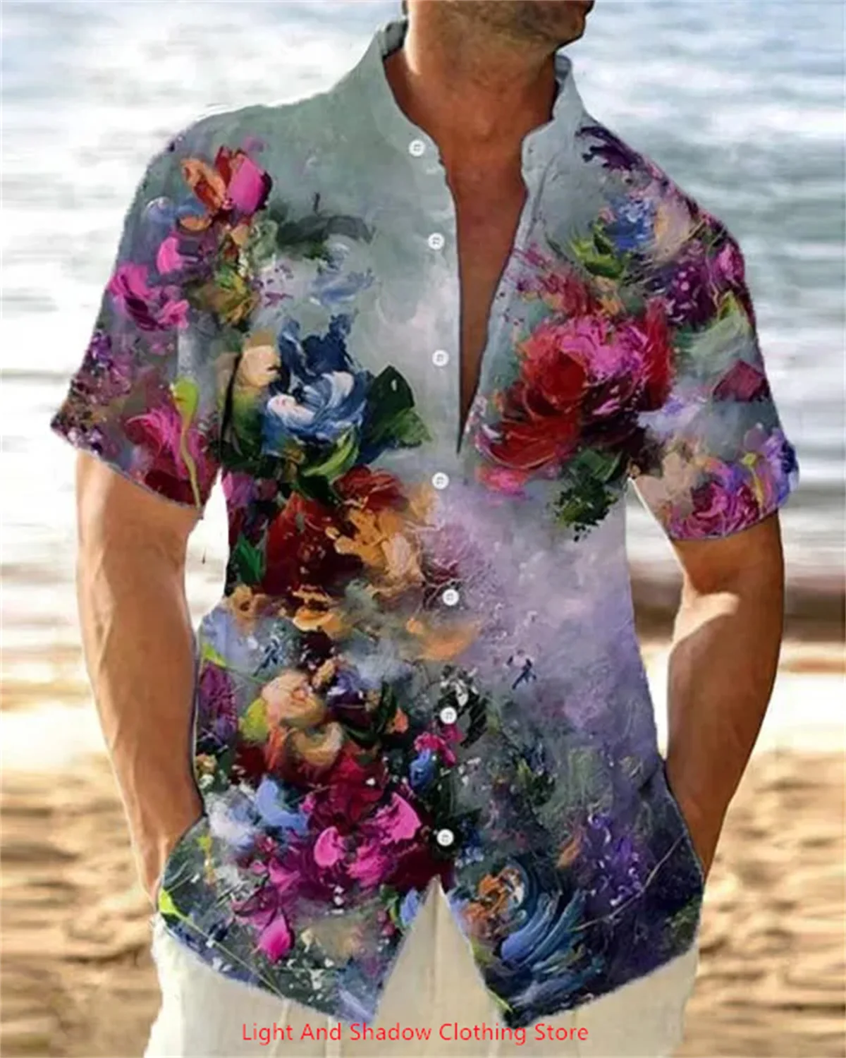 

Men's Short sleeved Flower Shirt Summer Fashion Hawaiian Shirt Daily Street Outdoor Party Collar Button Clothing Quick Delivery