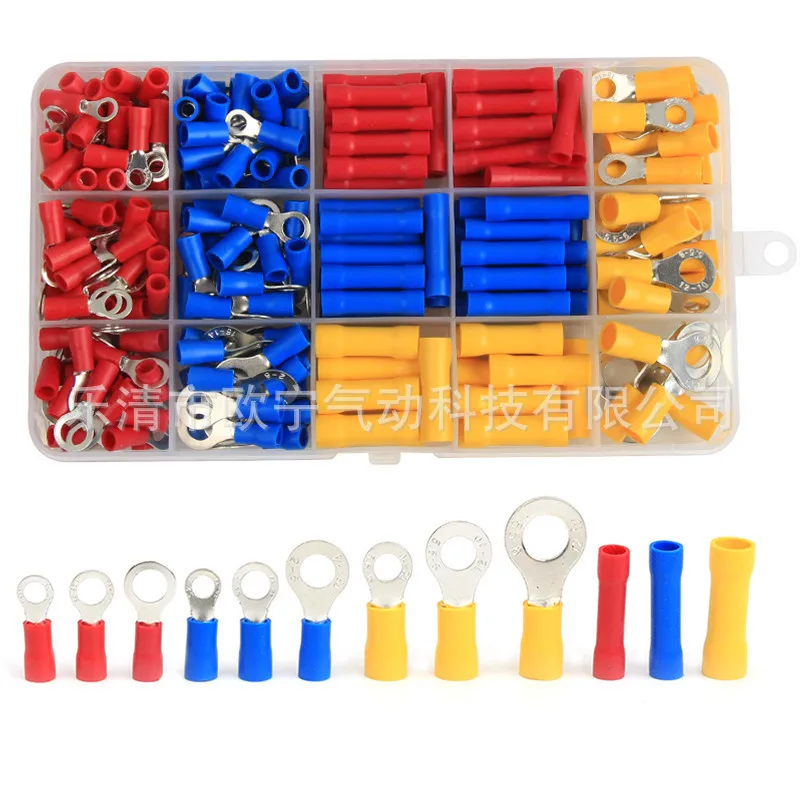 Special Supply 258pcs Male and Female Fully Insulated Pre-insulated Cold-pressed Terminal Wire Stripper Set Spring Insert 6.3