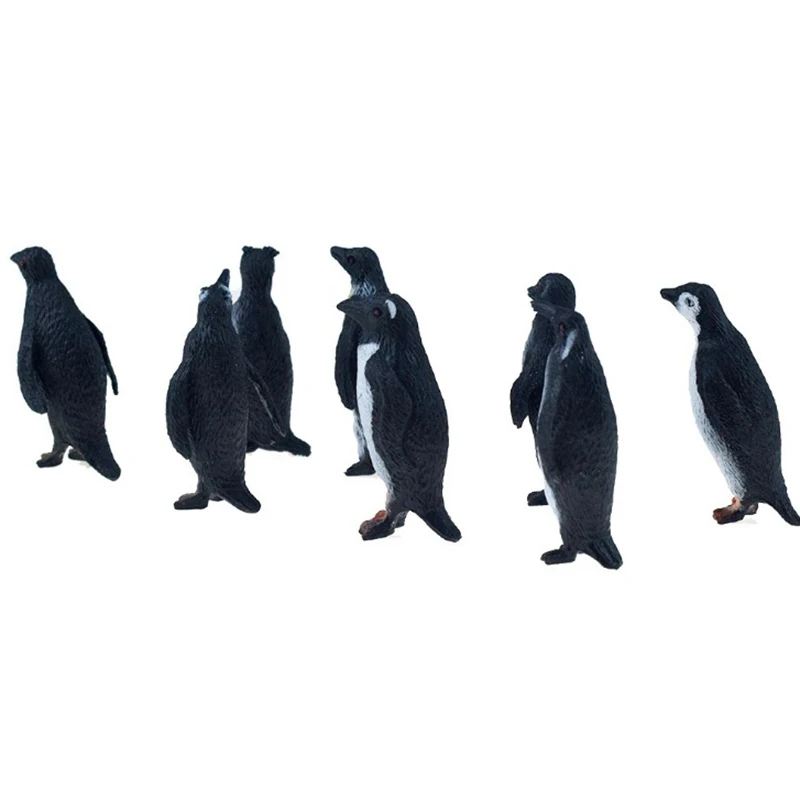8PCS/SET Simulation Penguin Multiple Modeling Animal Figure Collectible Toys 2 Styles