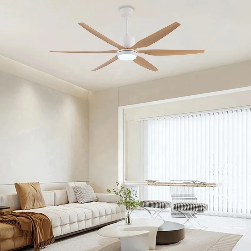 DC Motor Noiseless High Speed Ceiling Fan Led with Remote Control Dimmable Light for Living Room